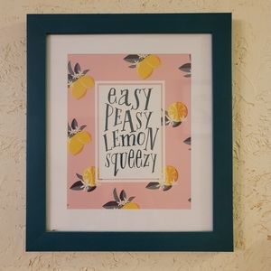 Framed Lemon Art Print Wall Decor